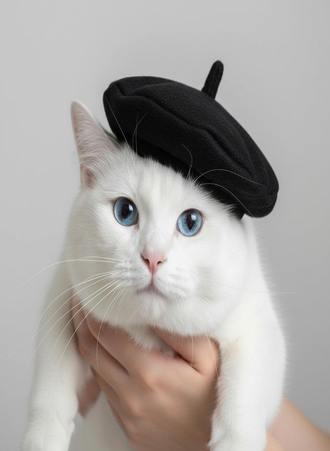 Quilax Dog Beret Cats Hats Dog Hats, Funny Artist Dogs Hat, French Mushroom Artist Fedora Hat Pet Headwear Decor Christmas Hair Accessory Photo Props - Image 4